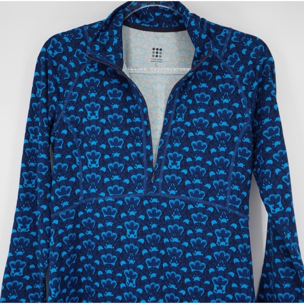 Title Nine Dream Getaway Long Sleeve Dress Venetian Blue Print Small Activewear - Picture 9 of 11